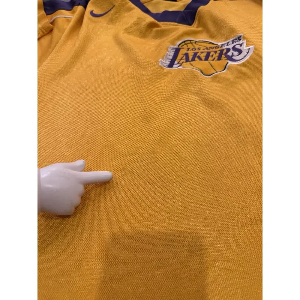 Vintage Nike Yellow NBA Los Angeles Lakers Basketball Short Sleeve Jersey Size L